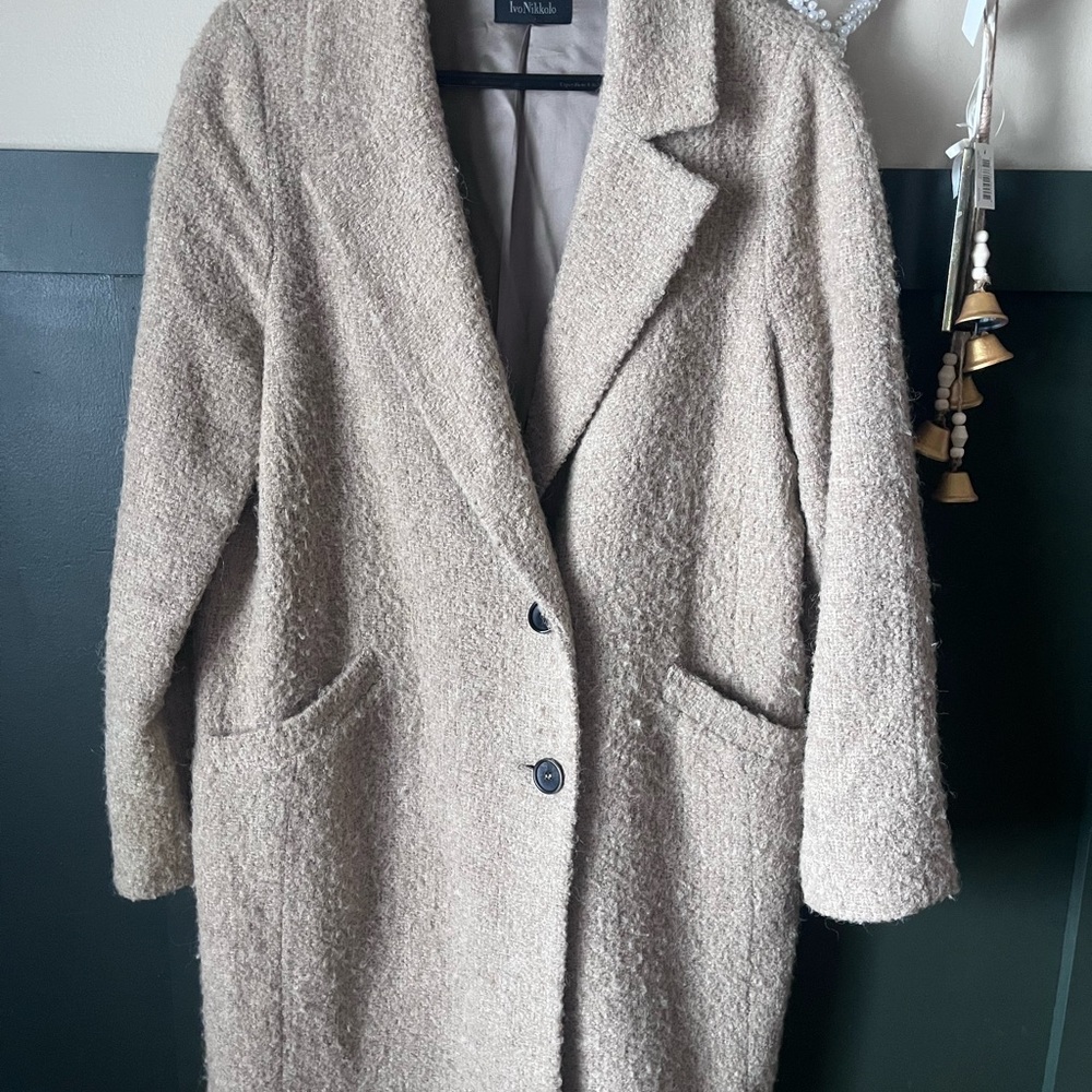 Classic tan peacoat style